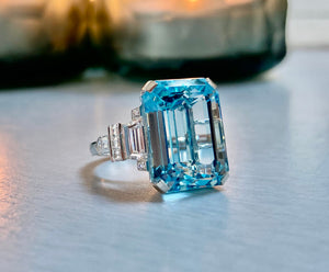Raymond C. Yard, Aquamarine and Diamond Ring