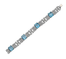 Load image into Gallery viewer, Raymond C. Yard, Aquamarine and Diamond, Platinum Bracelet