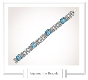 Raymond C. Yard, Aquamarine and Diamond, Platinum Bracelet