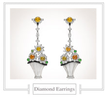 Load image into Gallery viewer, Raymond Yard, Colored and White Diamond Earrings