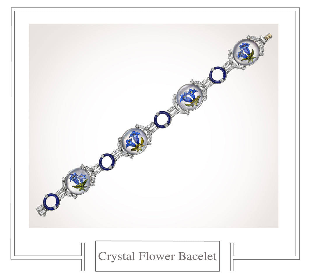 Raymond C. Yard, Crystal, Diamond, Platinum, White Gold Bracelet