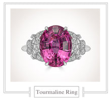Load image into Gallery viewer, Raymond C. Yard, Pink Tourmaline and Diamond, Platinum Ring