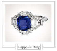 Load image into Gallery viewer, Raymond C. Yard, Sapphire and Diamond Ring