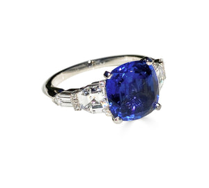 Raymond C. Yard, Sapphire and Diamond Paltinum Ring