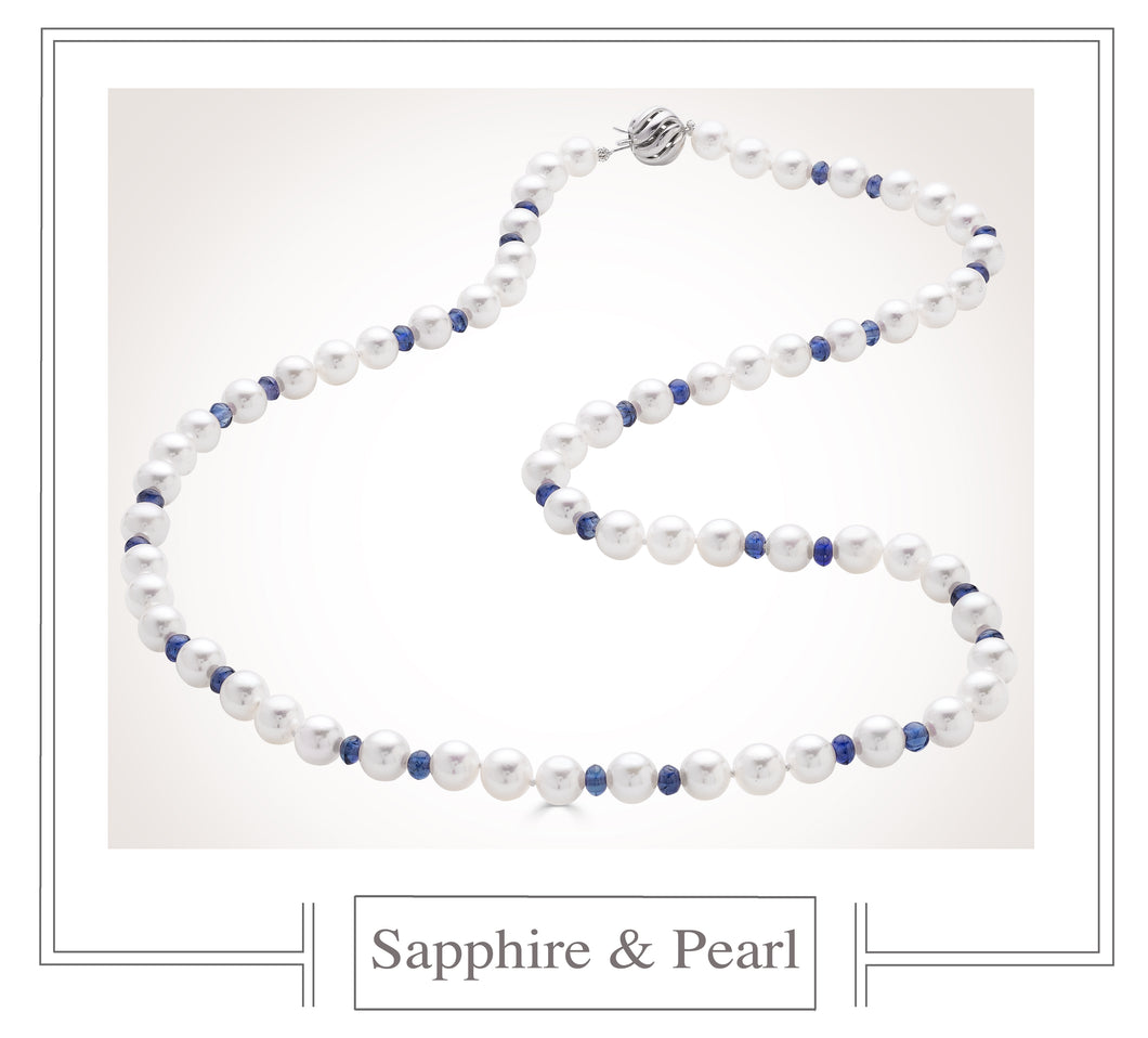 Raymond C. Yard, Pearl and Sapphire Necklace