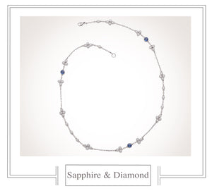 Raymond C. Yard, Sapphire, Diamond, Platinum and White Gold Necklace