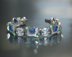 Carved Sapphire Bracelet
