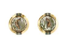 Load image into Gallery viewer, Raymond C. Yard, Crystal, 18K Gold, Brook Trout Cufflinks