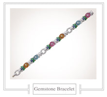 Load image into Gallery viewer, Raymond C. Yard, Multi-Color Gemstones and Diamond, Platinum Bracelet