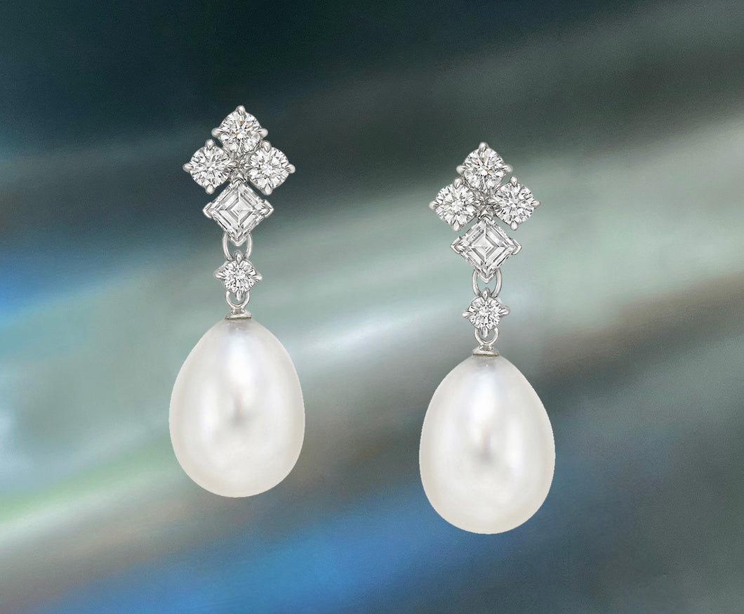 Raymond C. Yard, Pearl and Diamond Earrings