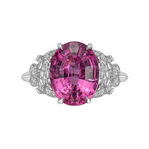 Raymond C. Yard, Pink Tourmaline and Diamond, Platinum Ring